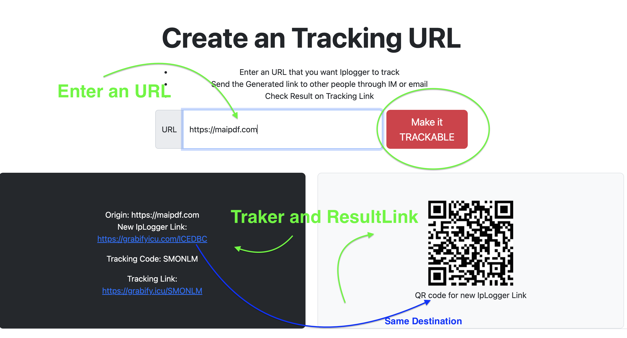 IPLogger Interface Screenshot